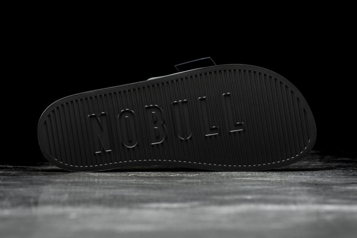 Nobull Adjustable Men's Slides Dark Grey | Australia (EM2390)